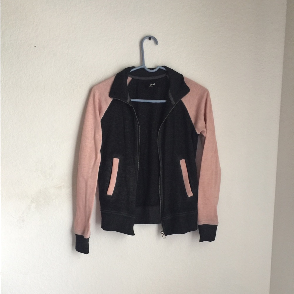 Pink and black zip up jacket